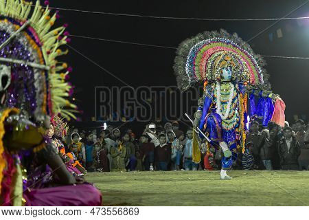 Purulia, West Bengal, India - 23rd December 2015 : Chhau Dance Or Chhou Dance Of Purulia. Unesco's I