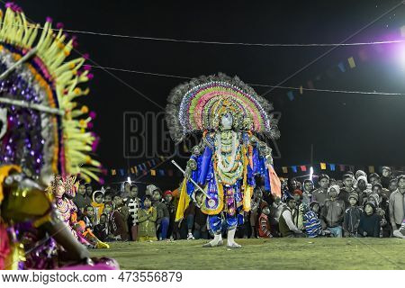 Purulia, West Bengal, India - 23rd December 2015 : Chhau Dance Or Chhou Dance Of Purulia. Unesco's I