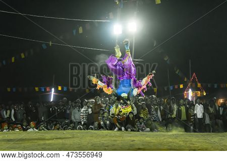 Purulia, West Bengal, India - 23rd December 2015 : Chhau Dance Or Chhou Dance Of Purulia. Unesco's I