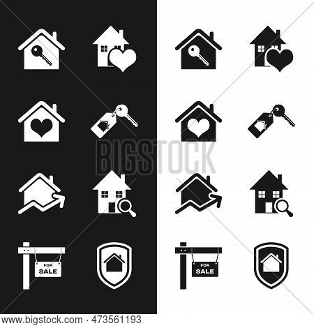Set House With Key, Heart Shape, Rising Cost Of Housing, Search House, Under Protection And Hanging 