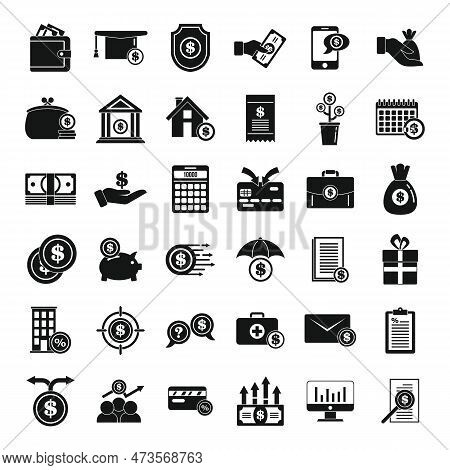 Subsidy Icons Set. Simple Set Of Subsidy Icons For Web Design On White Background