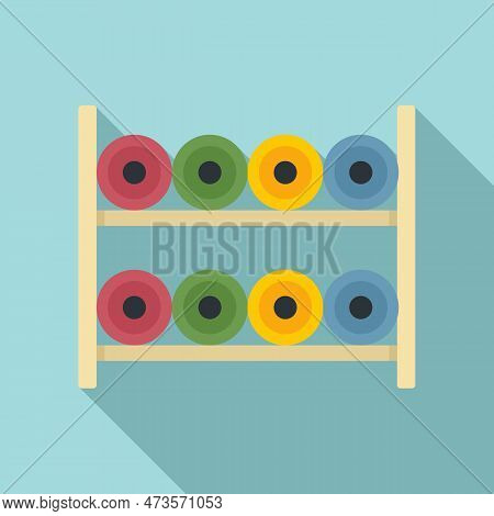 Sewing Bobine Rack Icon. Flat Illustration Of Sewing Bobine Rack Icon For Web Design