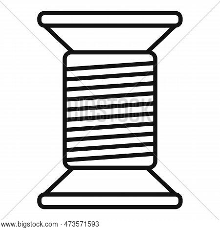 Thread Wood Bobine Icon. Outline Thread Wood Bobine Icon For Web Design Isolated On White Background