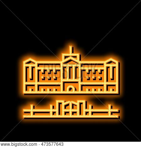 Buckingham Palace Neon Light Sign Vector. Buckingham Palace Illustration