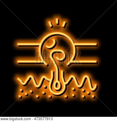 Infection From Ingrown Hair Neon Light Sign Vector. Infection From Ingrown Hair Illustration