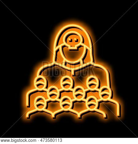 Sect Religious Neon Light Sign Vector. Sect Religious Illustration