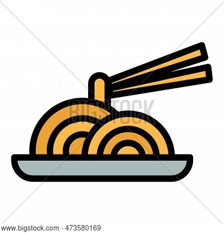 Korean Soba Icon. Outline Korean Soba Vector Icon For Web Design Isolated On White Background Color 