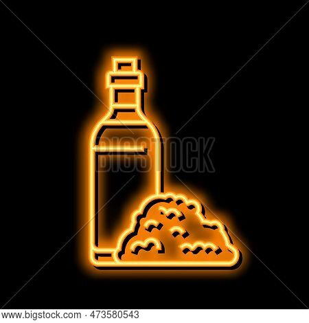 Vinegar Rice Neon Light Sign Vector. Vinegar Rice Illustration
