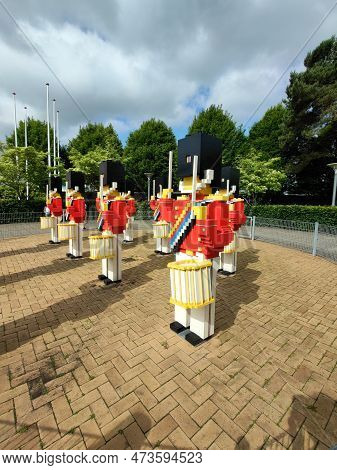 Billund, Denmark - June 11 2022: Legoland Billund Resort. Famous Amusement Park, Hotel And Lego Hous