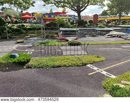 Billund, Denmark - June 11 2022: Legoland Billund Resort. Famous Amusement Park, Hotel And Lego Hous