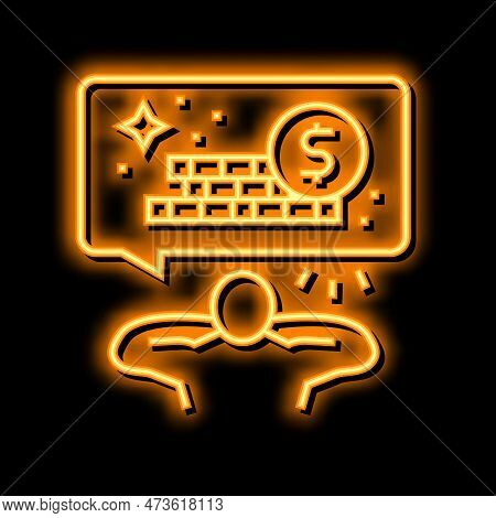 Clarity Financial Freedom Money Neon Light Sign Vector. Clarity Financial Freedom Money Illustration