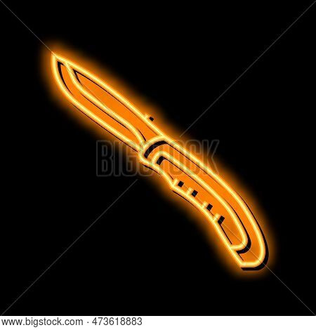 Knife Tool Repair Neon Light Sign Vector. Knife Tool Repair Illustration