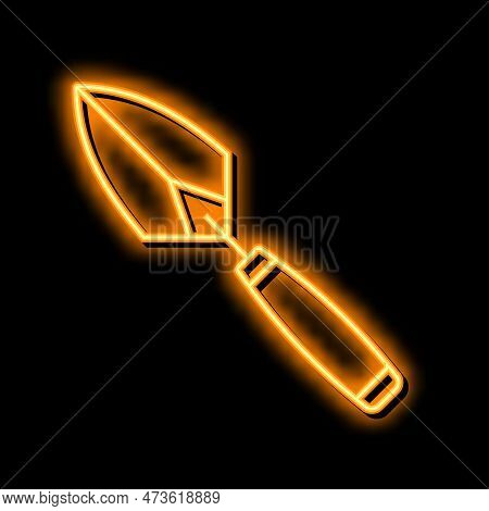Trowel Tool Repair Neon Light Sign Vector. Trowel Tool Repair Illustration