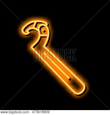 Spanner Tool Repair Neon Light Sign Vector. Spanner Tool Repair Illustration