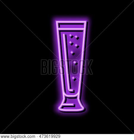 Pilsner Beer Glass Neon Light Sign Vector. Pilsner Beer Glass Illustration