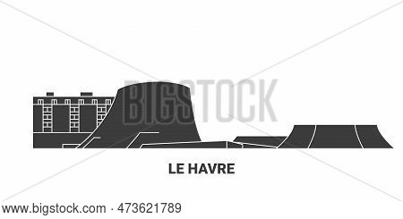 France, Le Havre Travel Landmark Vector Illustration