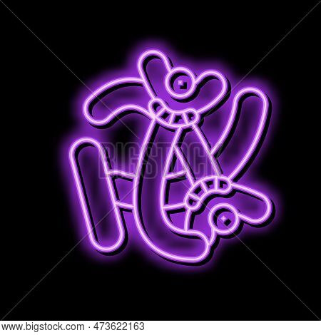 Bacillus Bacteria Virus Neon Light Sign Vector. Bacillus Bacteria Virus Illustration