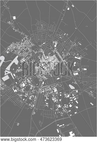Map Of The City Of Kecskemet, Hungary
