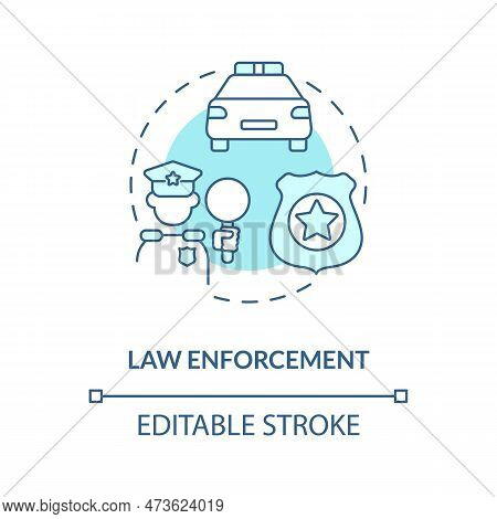 Law Enforcement Blue Concept Icon. Public Safety. Police Service. Justice System Abstract Idea Thin 