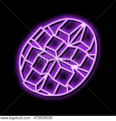 Slice Mango Cube Neon Light Sign Vector. Slice Mango Cube Illustration