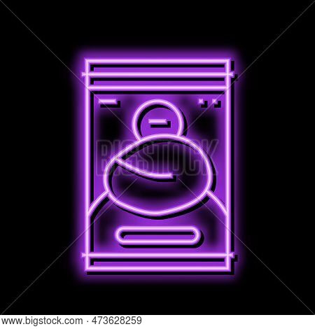 Pulp Mango Fruit Neon Light Sign Vector. Pulp Mango Fruit Illustration
