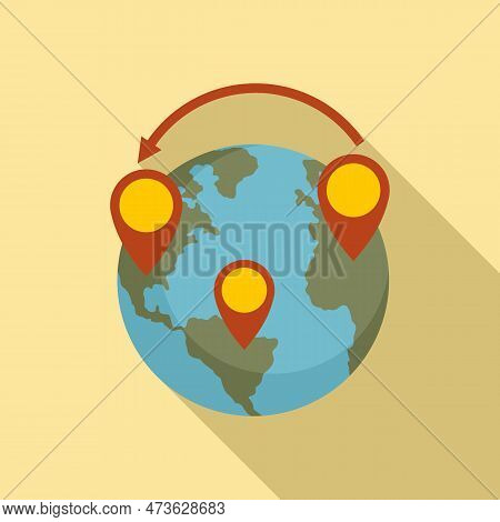 Global Illegal Immigrants Icon. Flat Illustration Of Global Illegal Immigrants Icon For Web Design