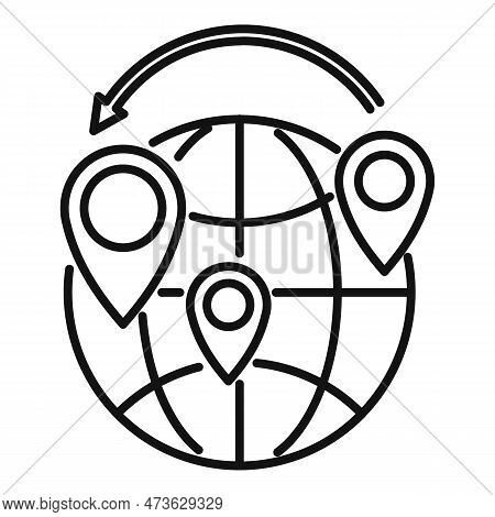 Global Illegal Immigrants Icon. Outline Global Illegal Immigrants Icon For Web Design Isolated On Wh