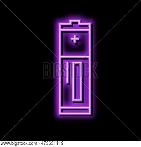 Aaa Battery Power Energy Neon Light Sign Vector. Aaa Battery Power Energy Illustration