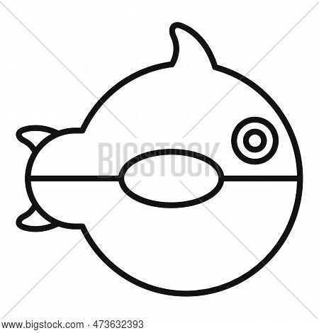 Ball Fish Toy Icon. Outline Ball Fish Toy Icon For Web Design Isolated On White Background