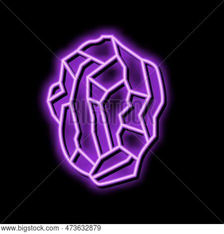 Semi Precious Stone Neon Light Sign Vector. Semi Precious Stone Illustration