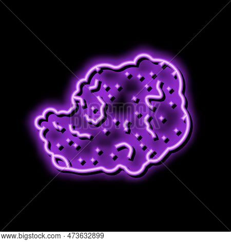 Travertine Stone Neon Light Sign Vector. Travertine Stone Illustration