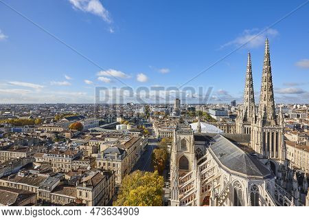 Ancient Saint Andre Cathedral In Bordeaux City Center. Aquitaine, France