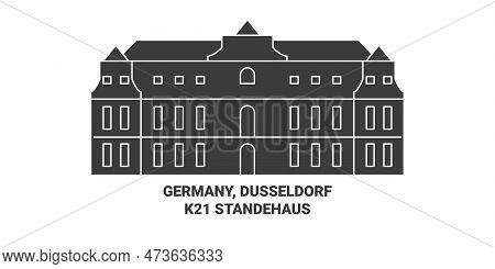 Germany, Dusseldorf, K Standehaus Travel Landmark Vector Illustration