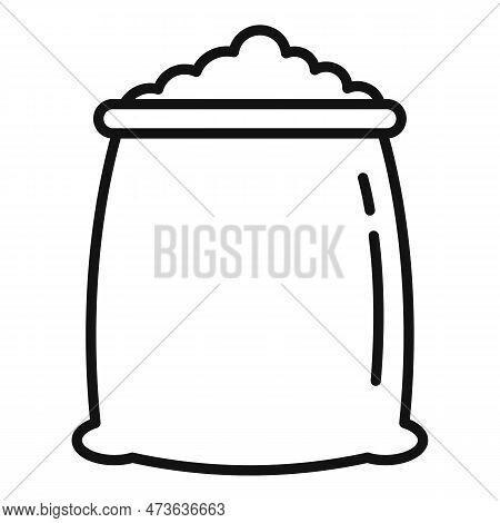 Fertilizer Soil Sack Icon. Outline Fertilizer Soil Sack Icon For Web Design Isolated On White Backgr