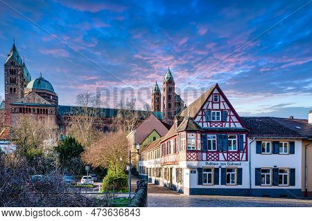 Speyer, Germany - Mar 15, 20202 Cathedral In Speyer, Germany. Officially Called The Imperial Cathedr