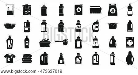 Fabric Softener Icons Set. Simple Set Of Fabric Softener Icons For Web Design On White Background