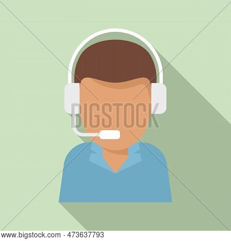 Bank Teller Call Support Icon. Flat Illustration Of Bank Teller Call Support Icon For Web Design