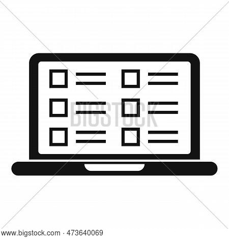Syllabus Laptop Icon. Simple Illustration Of Syllabus Laptop Icon For Web Design Isolated On White B
