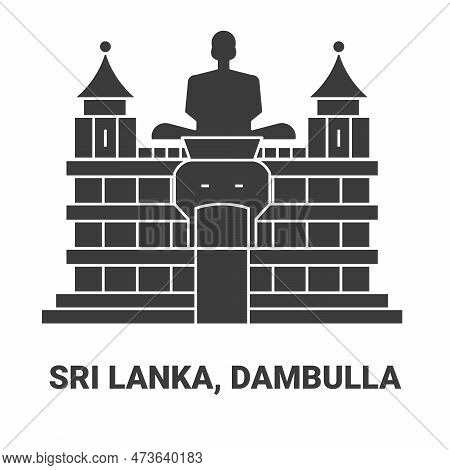Sri Lanka, Dambulla, Travel Landmark Vector Illustration