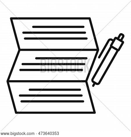 Syllabus Write Paper Icon. Outline Syllabus Write Paper Icon For Web Design Isolated On White Backgr