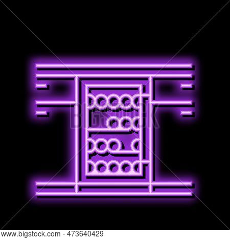 Built In Wine Cooler Neon Light Sign Vector. Built In Wine Cooler Illustration