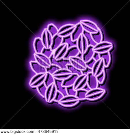 Barley Grain Pile Unpeeled Neon Light Sign Vector. Barley Grain Pile Unpeeled Sign. Isolated Symbol 