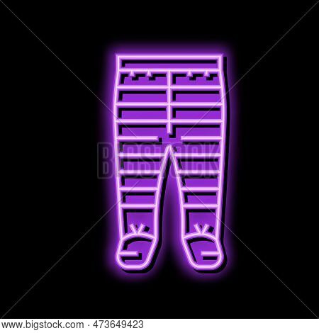 Footie Pants Baby Cloth Neon Light Sign Vector. Footie Pants Baby Cloth Sign. Isolated Symbol Illust