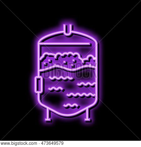 Fermentation Beer Production Neon Light Sign Vector. Fermentation Beer Production Sign. Isolated Sym