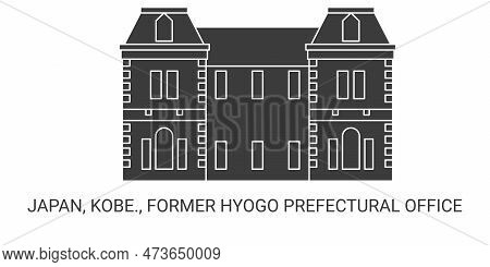 Japan, Kobe., Former Hyogo Prefectural Office, Travel Landmark Vector Illustration