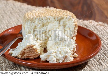 Polish Skimmed Fresh Smoked Milk Twarog Cheese, White Cow Cheese Compared To Curd, Quark, Or Cottage
