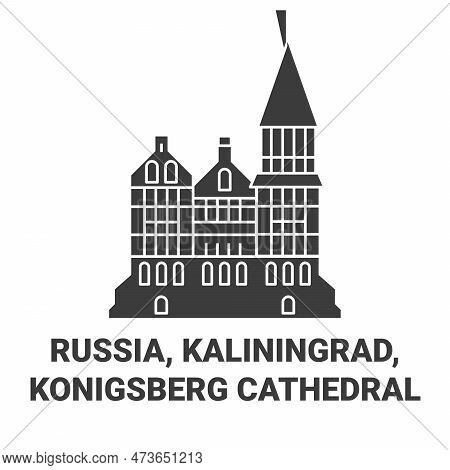 Russia, Kaliningrad, Konigsberg Cathedral Travel Landmark Vector Illustration