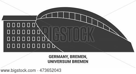 Germany, Bremen, Universum Bremen Travel Landmark Vector Illustration