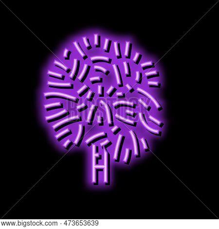 Cabbage Palm Tree Neon Light Sign Vector. Cabbage Palm Tree Sign. Isolated Symbol Illustration