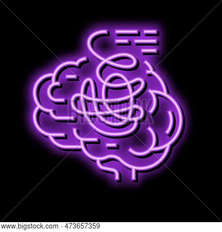 Rhink Brain Human Neon Light Sign Vector. Rhink Brain Human Sign. Isolated Symbol Illustration